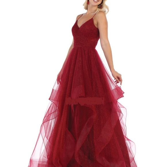 0 Dresses & Skirts - GOLD BURGUNDY BLACK EVENING BALL GOWN